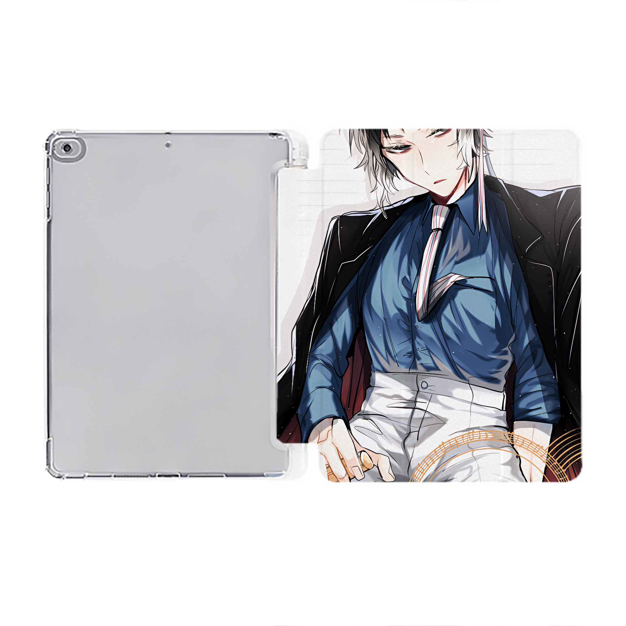 （画像用） 文豪ストレイドッグス Bungo Stray Dogs IPad ケース ペン収納付き 三つ折りスタンド PUレザー×シリコン 対応機種9.5/10.5/10.9インチ
